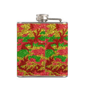 Haus van Camo Gold Xmas patroon Heupfles (Achterkant)