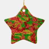 Haus van Camo Gold Xmas patroon Keramisch Ornament (Voorkant)