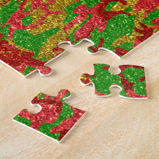 Haus van Camo Gold Xmas patroon Legpuzzel (Zijkant)