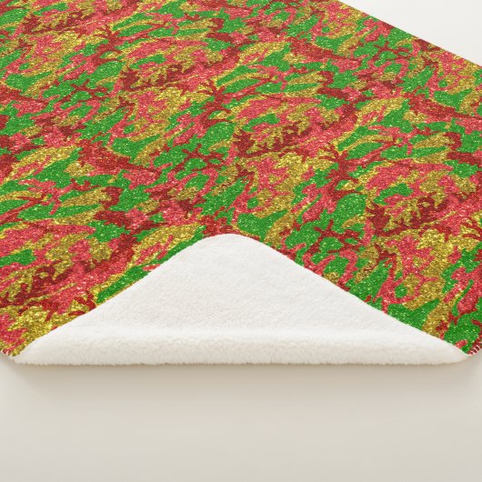 Haus van Camo Gold Xmas patroon Sherpa Deken (3/4)