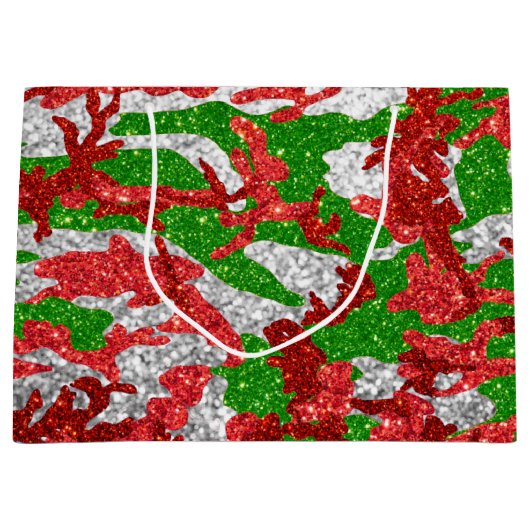 Haus van Camo Silver Xmas patroon Groot Cadeauzakje (Voorkant)