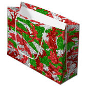 Haus van Camo Silver Xmas patroon Groot Cadeauzakje (Voorkant Gekanteld)