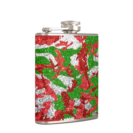 Haus van Camo Silver Xmas patroon Heupfles (Rechts)