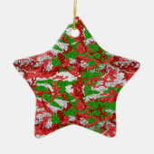 Haus van Camo Silver Xmas patroon Keramisch Ornament (Voorkant)