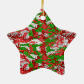 Haus van Camo Silver Xmas patroon Keramisch Ornament (Achterkant)