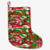 Haus van Camo Silver Xmas patroon Kleine Kerstsok (Voorkant)