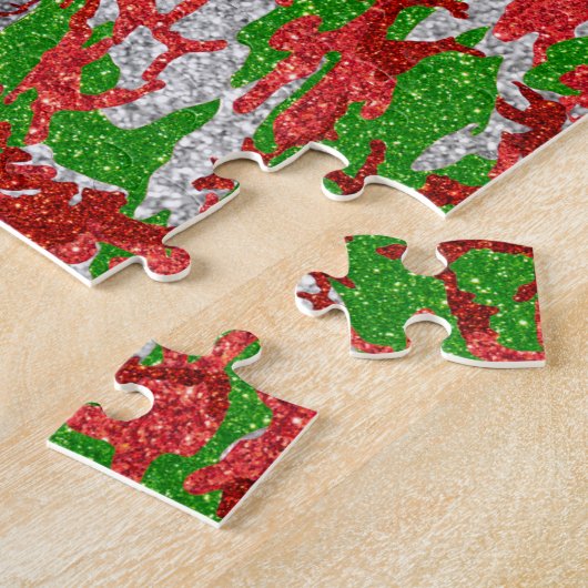 Haus van Camo Silver Xmas patroon Legpuzzel (Zijkant)