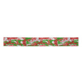 Haus van Camo Silver Xmas patroon Satijnen Lint (Voorkant)