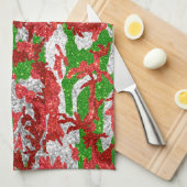 Haus van Camo Silver Xmas patroon Theedoek (Quarter Fold)