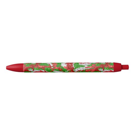 Haus van Camo Silver Xmas patroon Zwarte Inkt Pen (Voorkant)