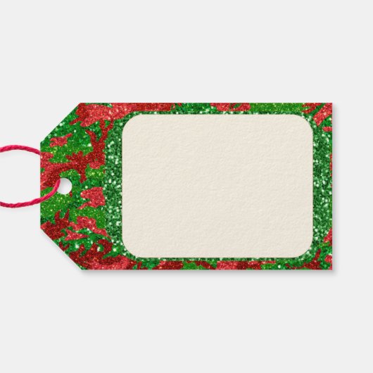 Haus van Camo Xmas Glitter Camouflage Cadeaulabel (Achterkant Horizontaal)