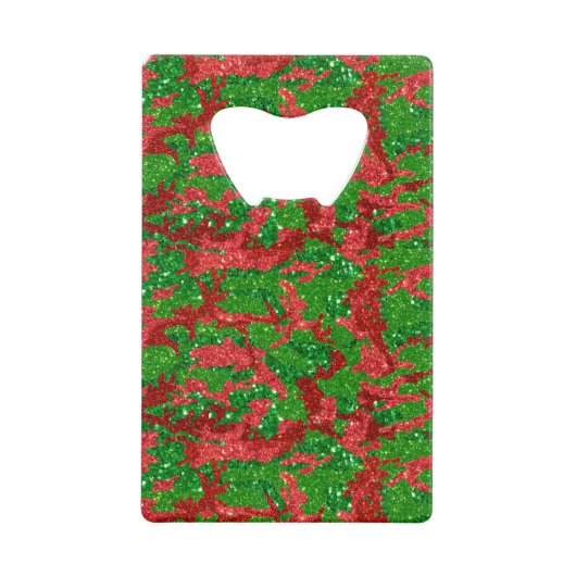 Haus van Camo Xmas Glitter Camouflage Creditkaart Flessenopener (Voorkant)