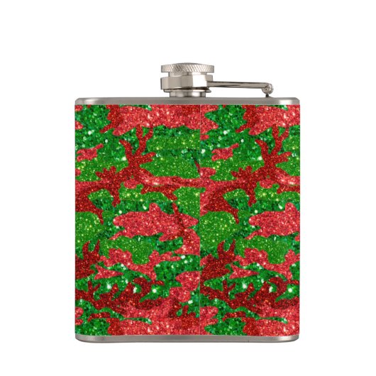 Haus van Camo Xmas Glitter Camouflage Heupfles (Achterkant)
