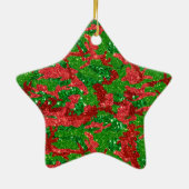 Haus van Camo Xmas Glitter Camouflage Keramisch Ornament (Achterkant)