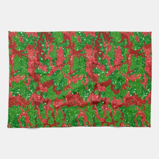 Haus van Camo Xmas Glitter Camouflage Theedoek (Horizontaal)