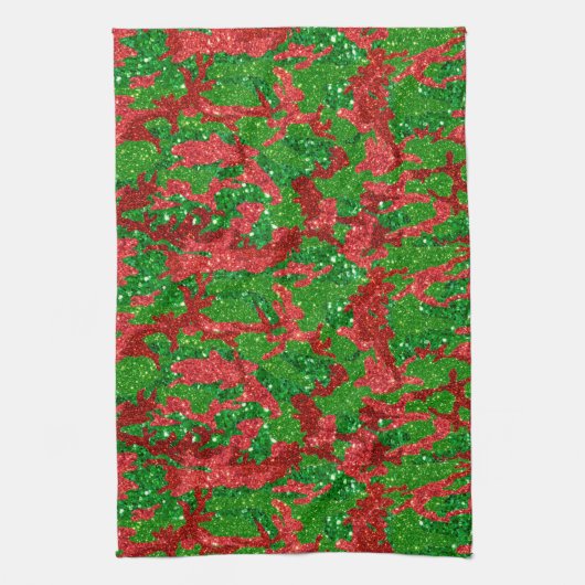Haus van Camo Xmas Glitter Camouflage Theedoek (Verticaal)