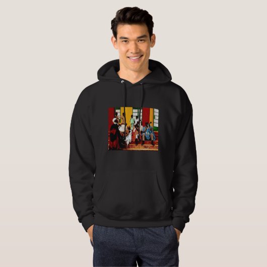 Hausa Musicians met tekst Hoodie (Voorkant volledig)