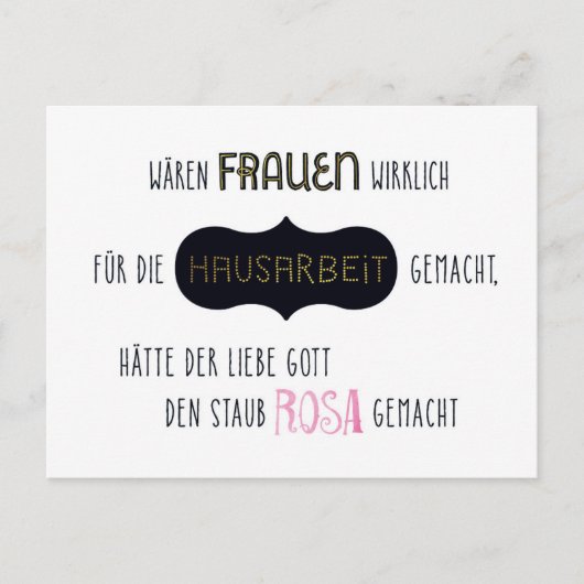 Hausarbeit Briefkaart (Voorkant)