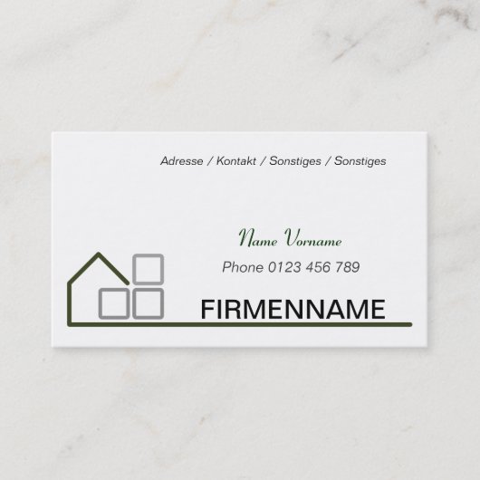 hausbau visitekaartje (Voorkant)