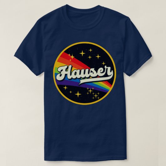 Hauser regenboog in ruimte  stijl t-shirt (Design voorkant)