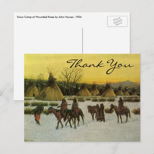 Hauser's Sioux-kamp in Wounded Knee Briefkaart (Voorkant / Achterkant)