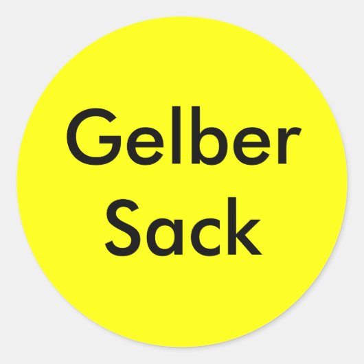 Haushalt Ordnung Gelber Sack Aufkleber Ronde Sticker (Voorkant)
