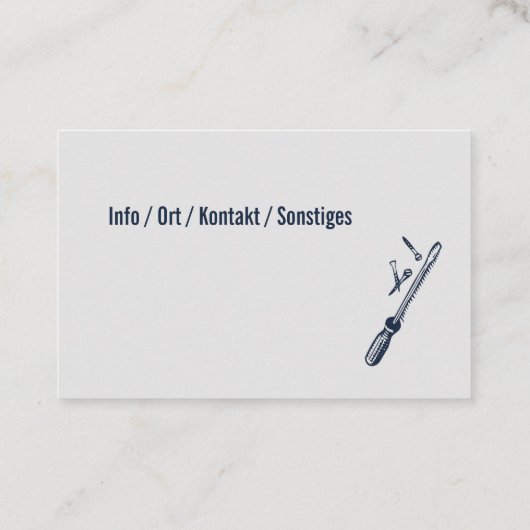 Hausmeister Service Visitekaartje (Achterkant)