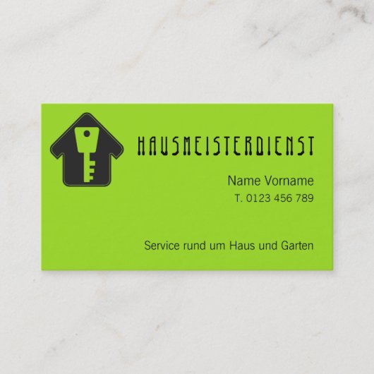 hausmeisterservice visitekaartje (Voorkant)