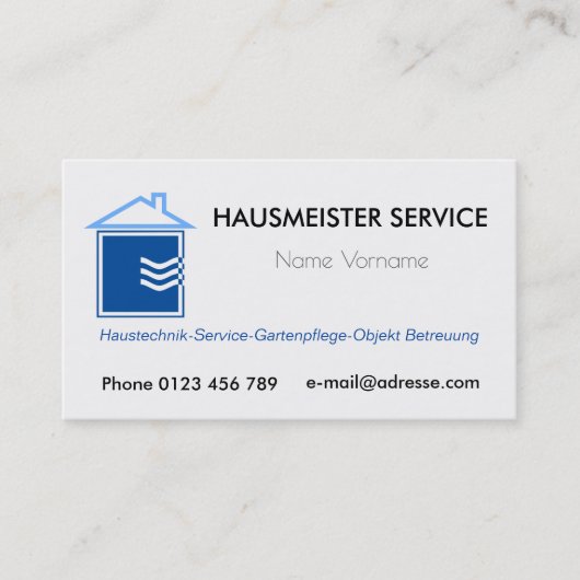 hausmeisterservice visitekaartje (Voorkant)