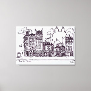 Haussmann Architecture   Rue de Sevres Canvas Afdruk