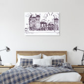 Haussmann Architecture | Rue de Sevres Canvas Afdruk (Insitu (Slaapkamer))