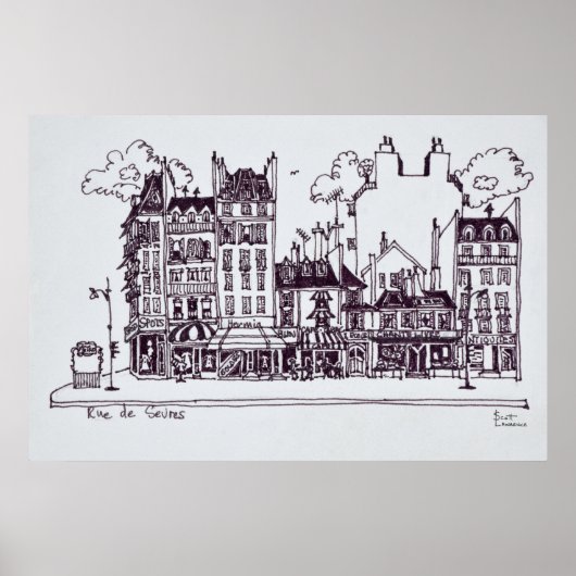Haussmann Architecture | Rue de Sevres Poster (Voorkant)