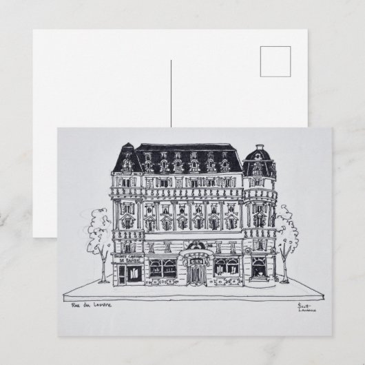 Haussmann Architecture | Rue du Louvre, Parijs Briefkaart (Voorkant / Achterkant)
