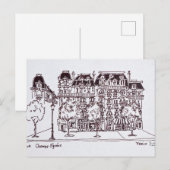 Haussmann-architectuur | Champs Elysees, Parijs Briefkaart (Voorkant / Achterkant)
