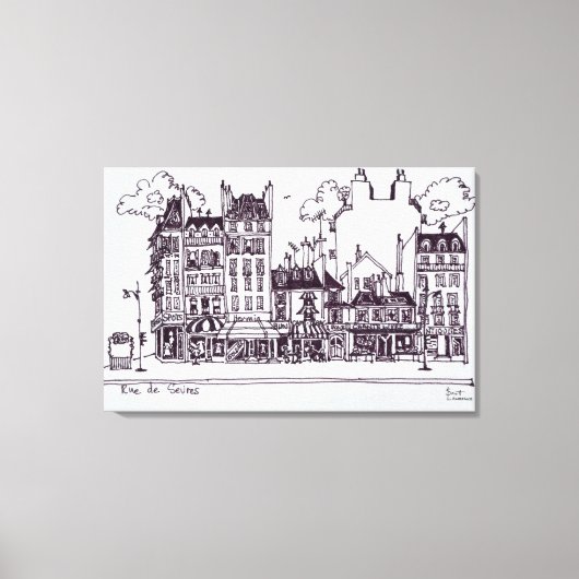 Haussmann-architectuur | Rue de Sevres Canvas Afdruk (Voorkant)
