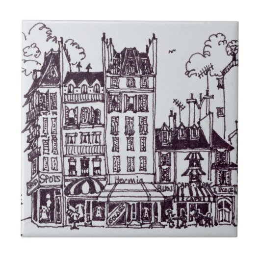 Haussmann-architectuur | Rue de Sevres Tegeltje (Voorkant)