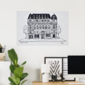 Haussmann-architectuur | Rue du Louvre, Parijs Poster (Thuiskantoor)