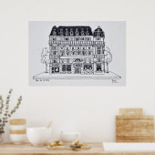 Haussmann-architectuur | Rue du Louvre, Parijs Poster (Keuken)