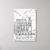 Haussmann Building | Rue de Rennes, Parijs Canvas Afdruk (Voorkant)