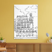 Haussmann Building | Rue de Rennes, Parijs Canvas Afdruk (Insitu (Woonkamer))
