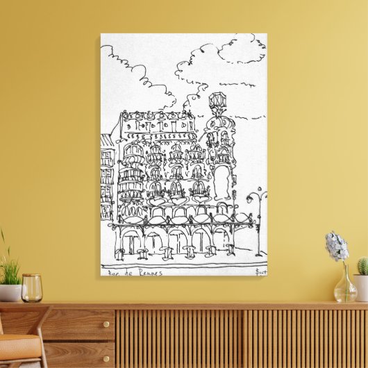 Haussmann Building | Rue de Rennes, Parijs Canvas Afdruk (Insitu (Woonkamer))