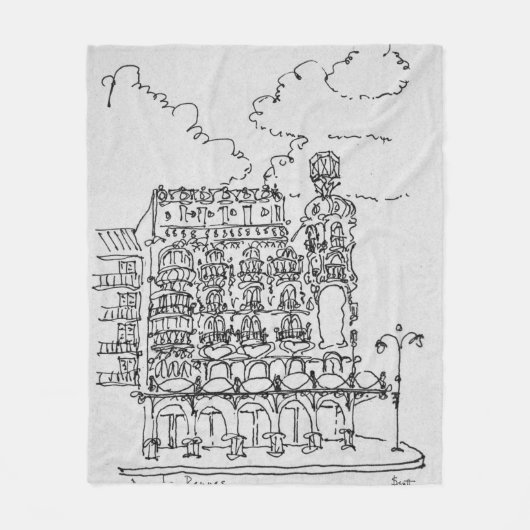Haussmann-gebouw | Rue de Rennes, Parijs Fleece Deken (Voorkant)