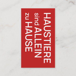 Haustiere zu Hause Visitekaartje