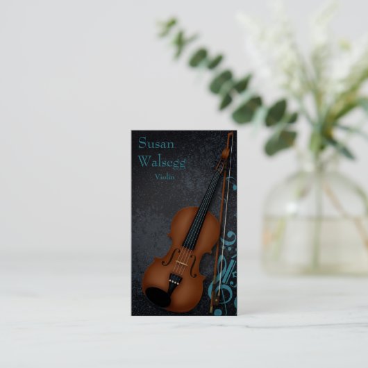Haute Bofoome Trompe-L'oeil Violin Premium Visitekaartje (Staand voorkant)