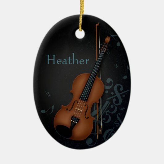 Haute Bofoome Violinist Black Keramisch Ornament (Voorkant)