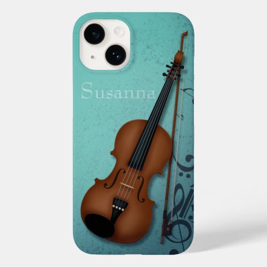 Haute Bofoome Violinost Violist Turquoise Aangepas Case-Mate iPhone Case (Achterkant)
