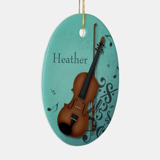Haute Bohème violist Turquoise Keramisch Ornament (Rechts)