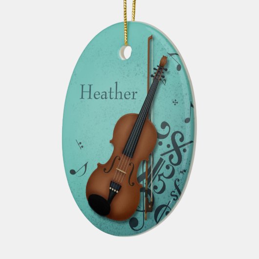 Haute Bohème violist Turquoise Keramisch Ornament (Links)