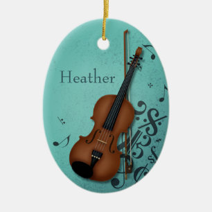 Haute Bohème violist Turquoise Keramisch Ornament