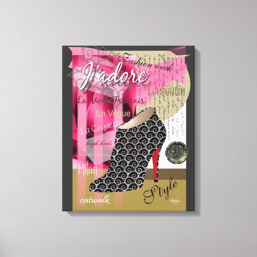 Haute Couture Abstracte Schoenkunst 26 x 38 Canvas Afdruk (Voorkant)
